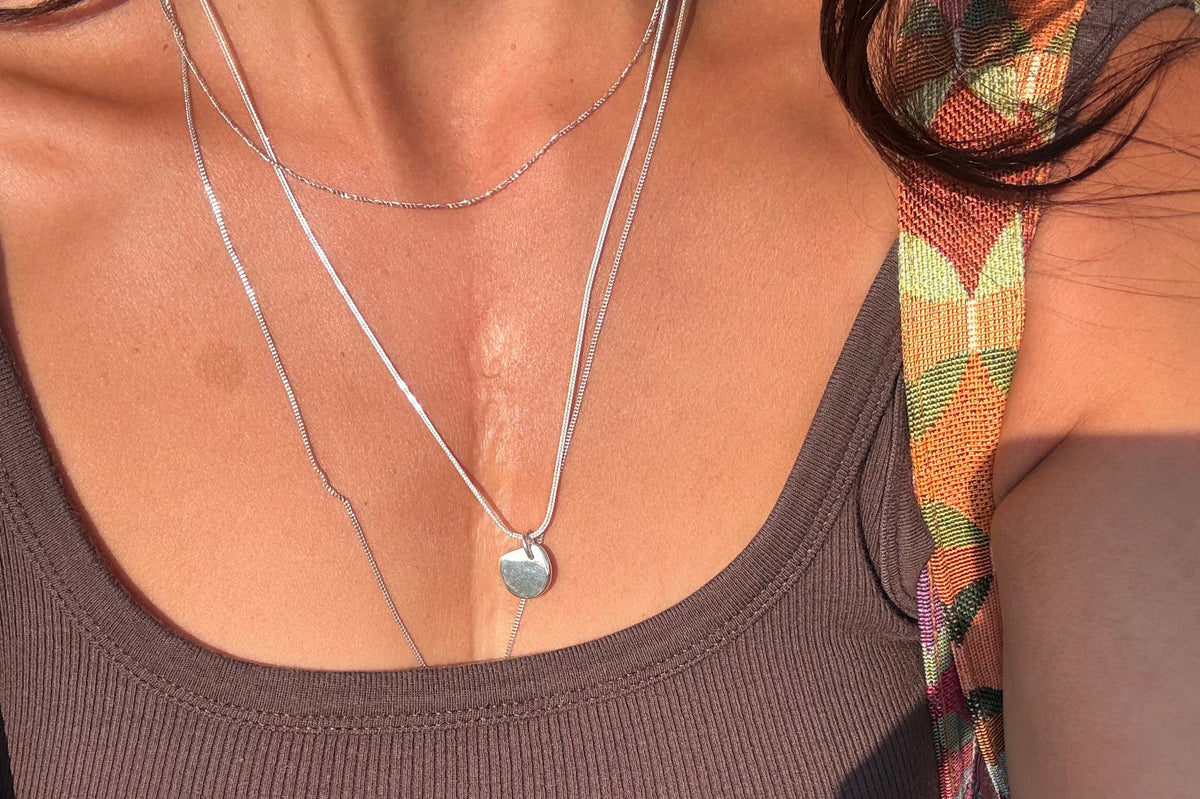 Collar Cadena Eslabó allargat i pla de Plata de Llei 925.